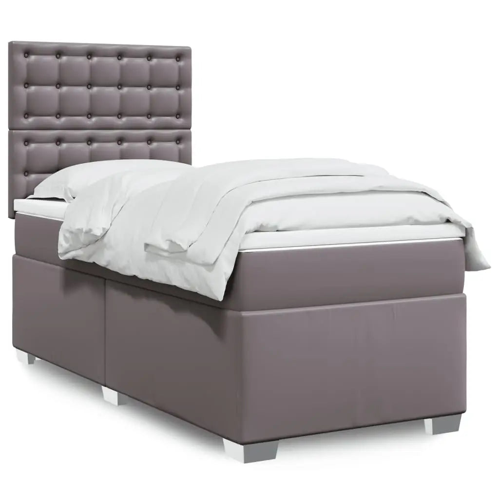 Sommier à lattes de lit avec matelas Gris 100x200 cm Similicuir - XIOS