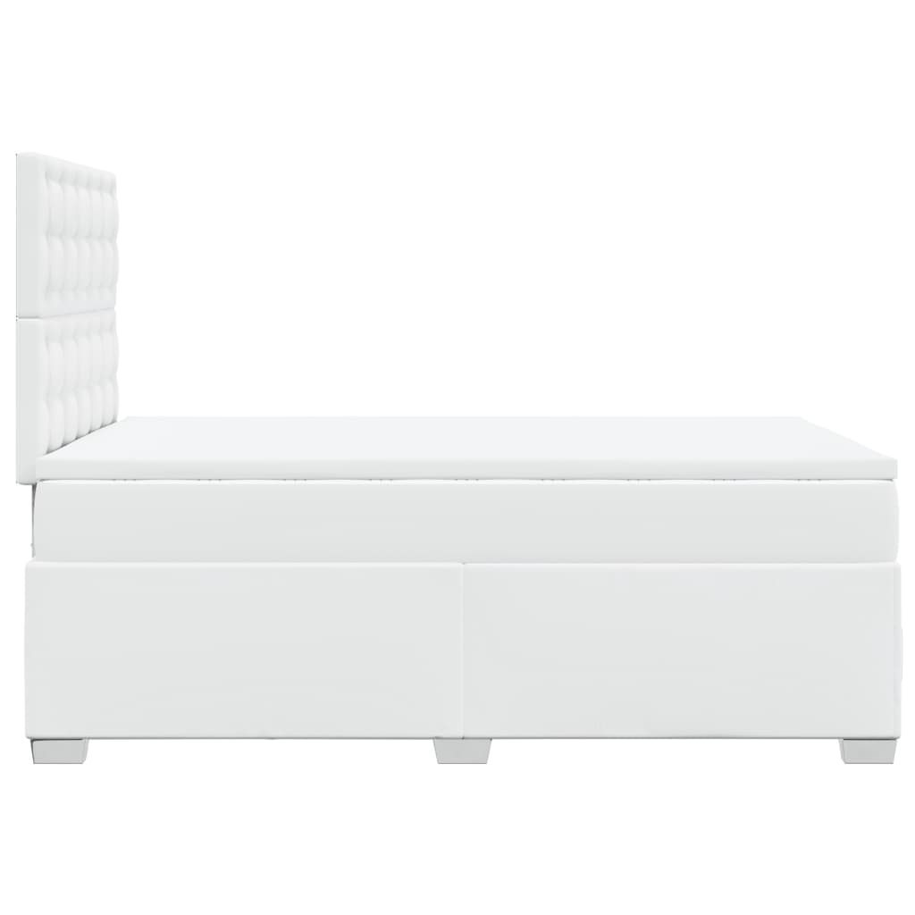Sommier à lattes de lit avec matelas blanc 120x190cm similicuir - XIOS