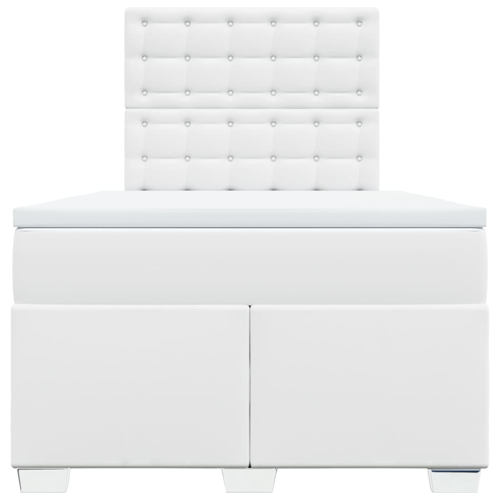 Sommier à lattes de lit avec matelas Blanc 120x200cm Similicuir - XIOS