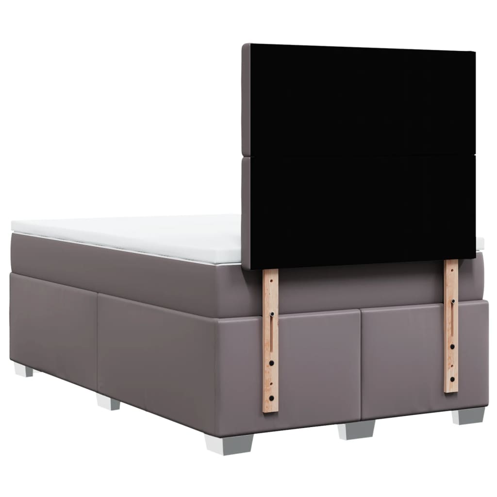Sommier à lattes de lit avec matelas Gris 120x200 cm Similicuir