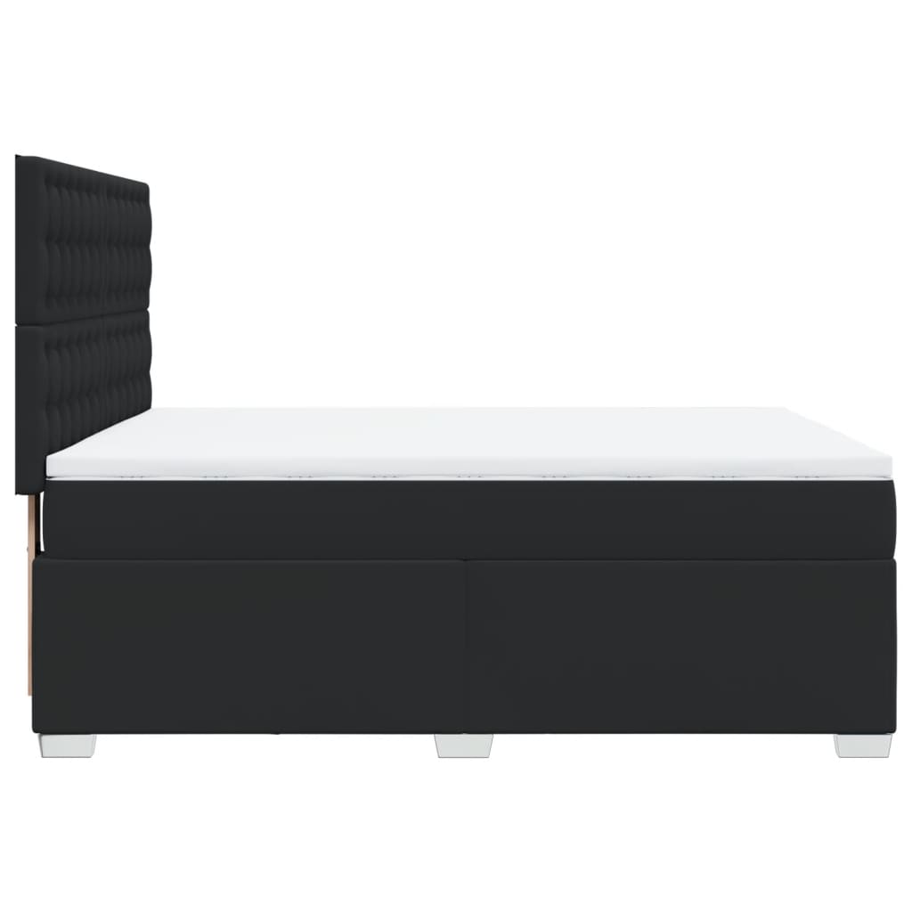 Sommier à lattes de lit avec matelas Noir 140x190 cm Similicuir - XIOS