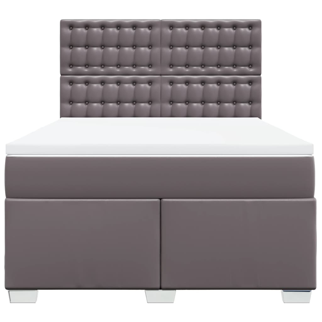 Sommier à lattes de lit avec matelas Gris 140x190 cm Similicuir - XIOS