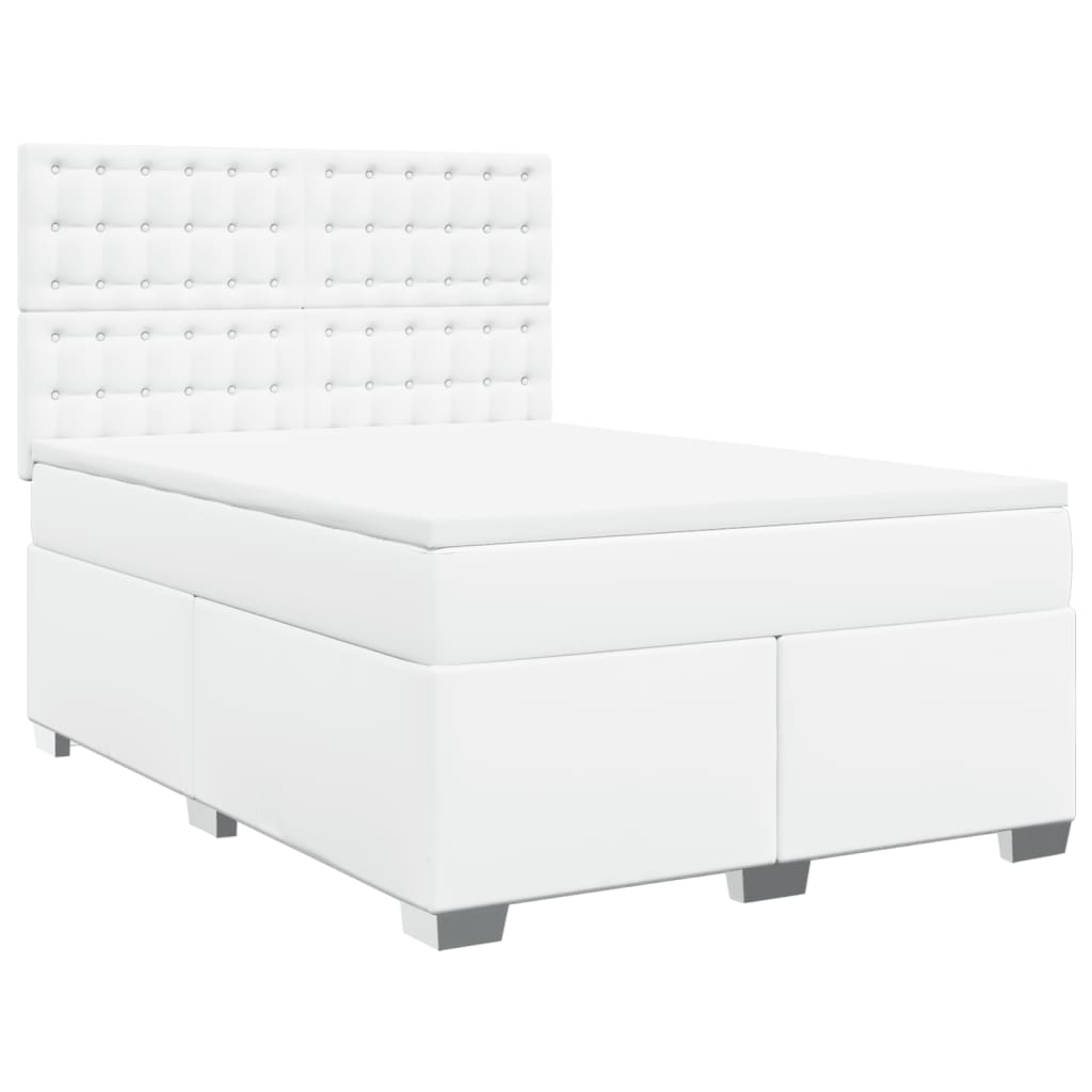 Sommier à lattes de lit avec matelas Blanc 160x200cm Similicuir - XIOS