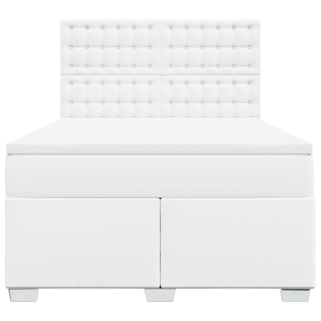 Sommier à lattes de lit avec matelas Blanc 160x200cm Similicuir - XIOS