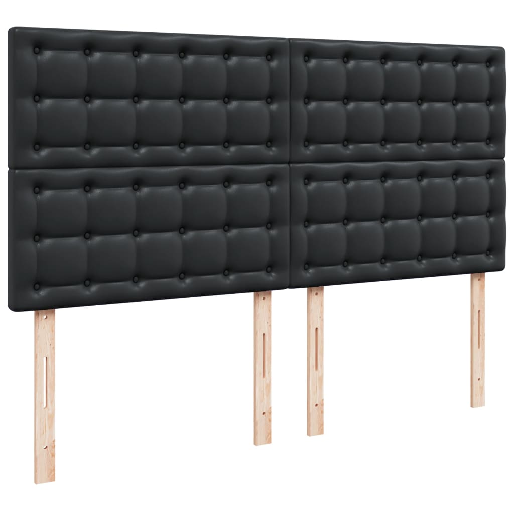 Sommier à lattes de lit avec matelas Noir 180x200 cm Similicuir - XIOS