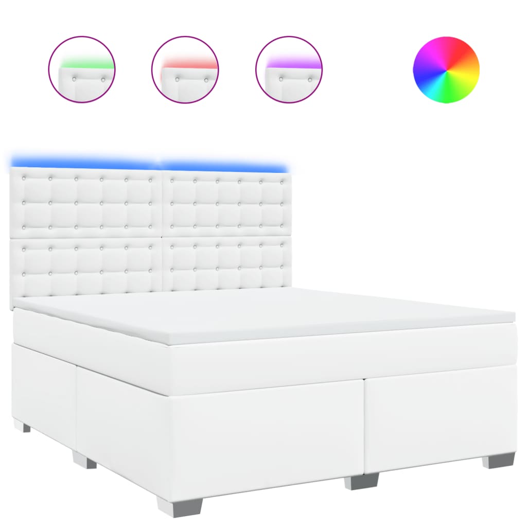 Sommier à lattes de lit avec matelas Blanc 180x200cm Similicuir - XIOS