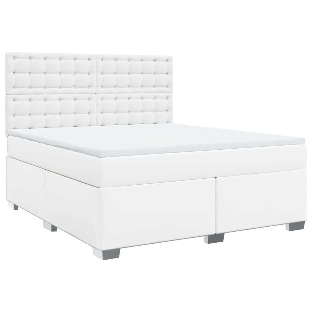 Sommier à lattes de lit avec matelas Blanc 180x200cm Similicuir - XIOS