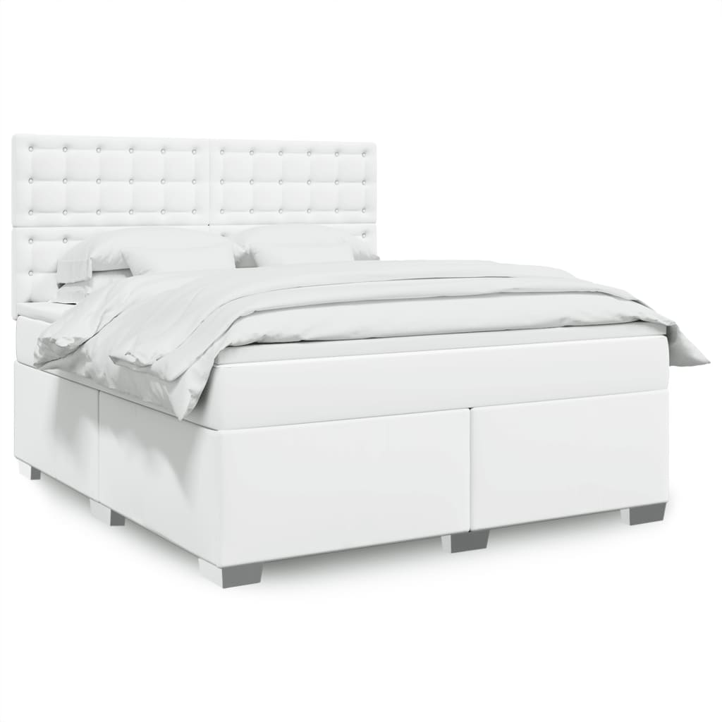Sommier à lattes de lit avec matelas Blanc 180x200cm Similicuir - XIOS