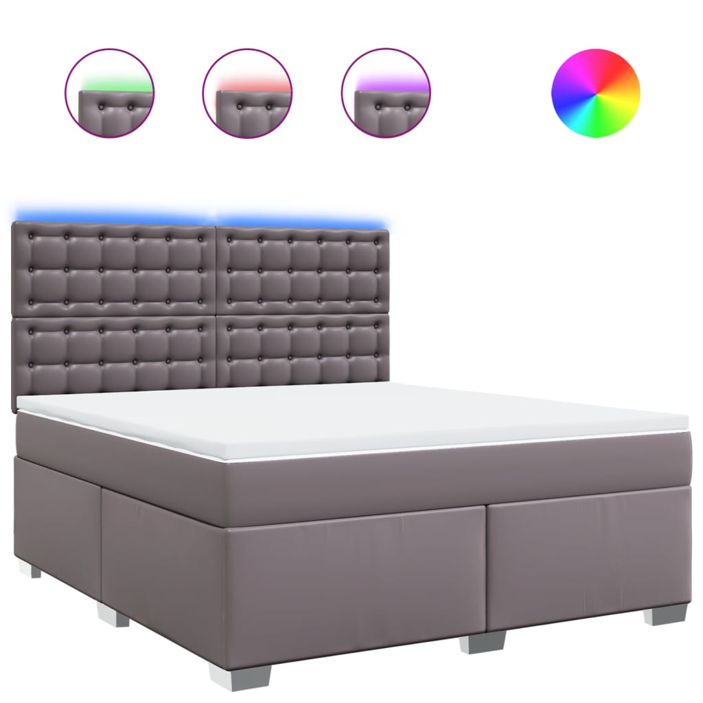 Sommier à lattes de lit avec matelas Gris 180x200 cm Similicuir - XIOS