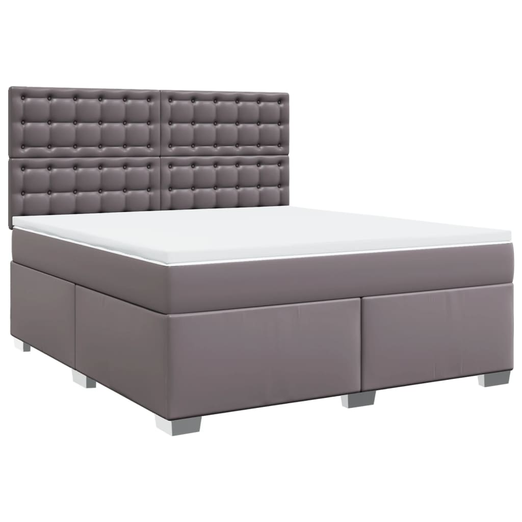 Sommier à lattes de lit avec matelas Gris 180x200 cm Similicuir - XIOS