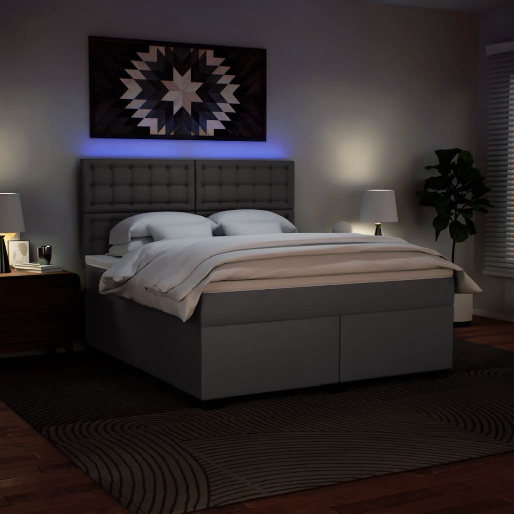 Sommier à lattes de lit avec matelas Gris 180x200 cm Similicuir - XIOS