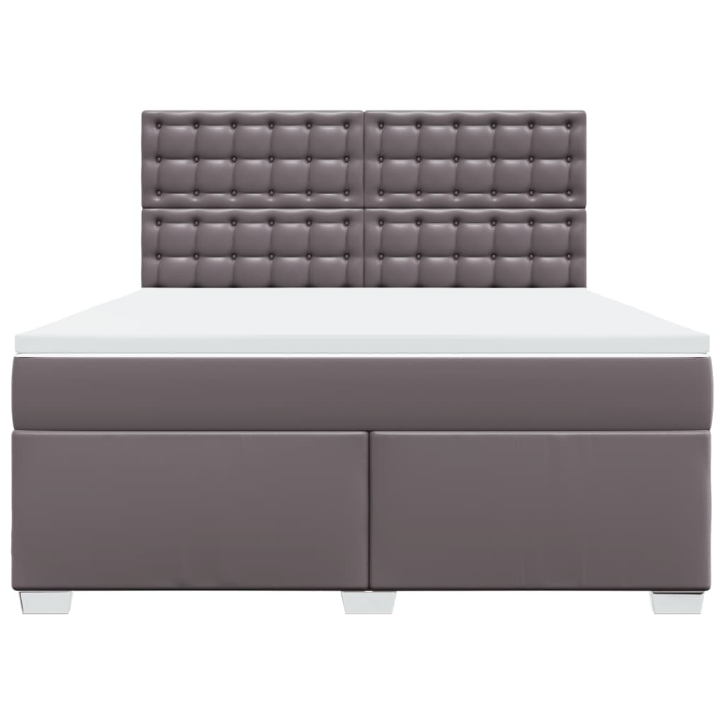 Sommier à lattes de lit avec matelas Gris 180x200 cm Similicuir - XIOS