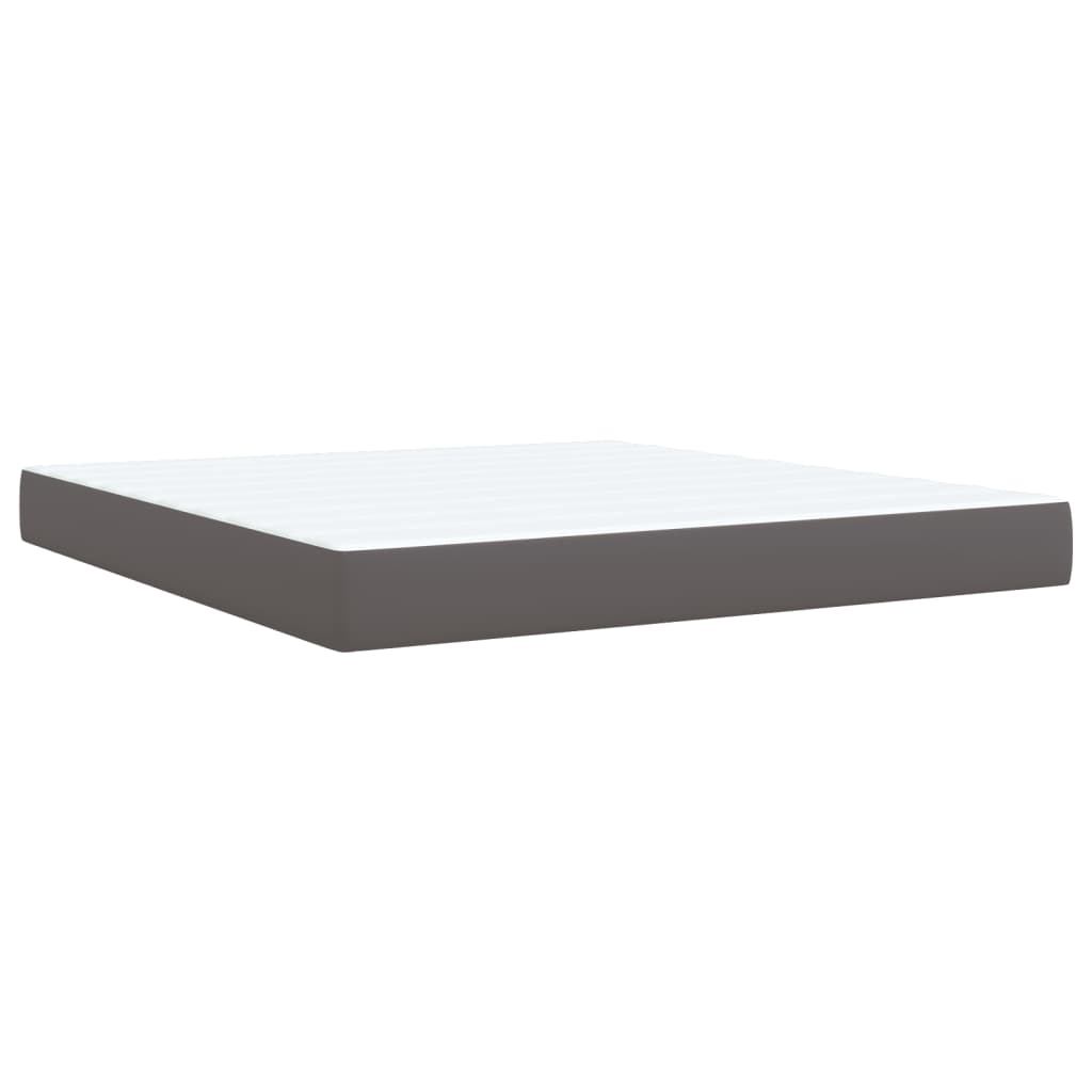 Sommier à lattes de lit avec matelas Gris 180x200 cm Similicuir - XIOS