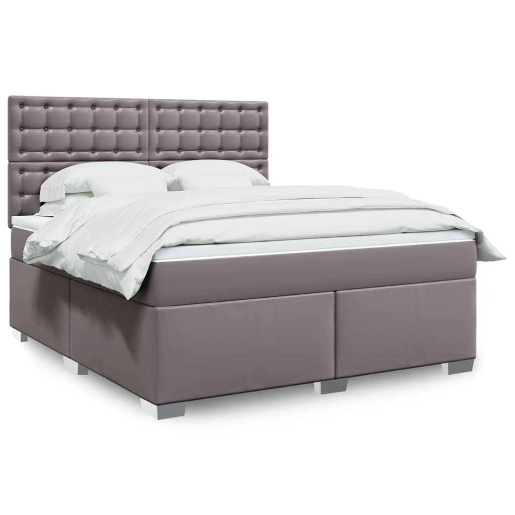 Sommier à lattes de lit avec matelas Gris 180x200 cm Similicuir - XIOS