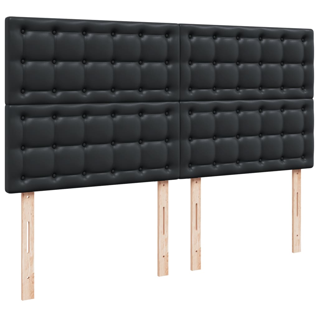 Sommier à lattes de lit avec matelas Noir 200x200 cm Similicuir - XIOS