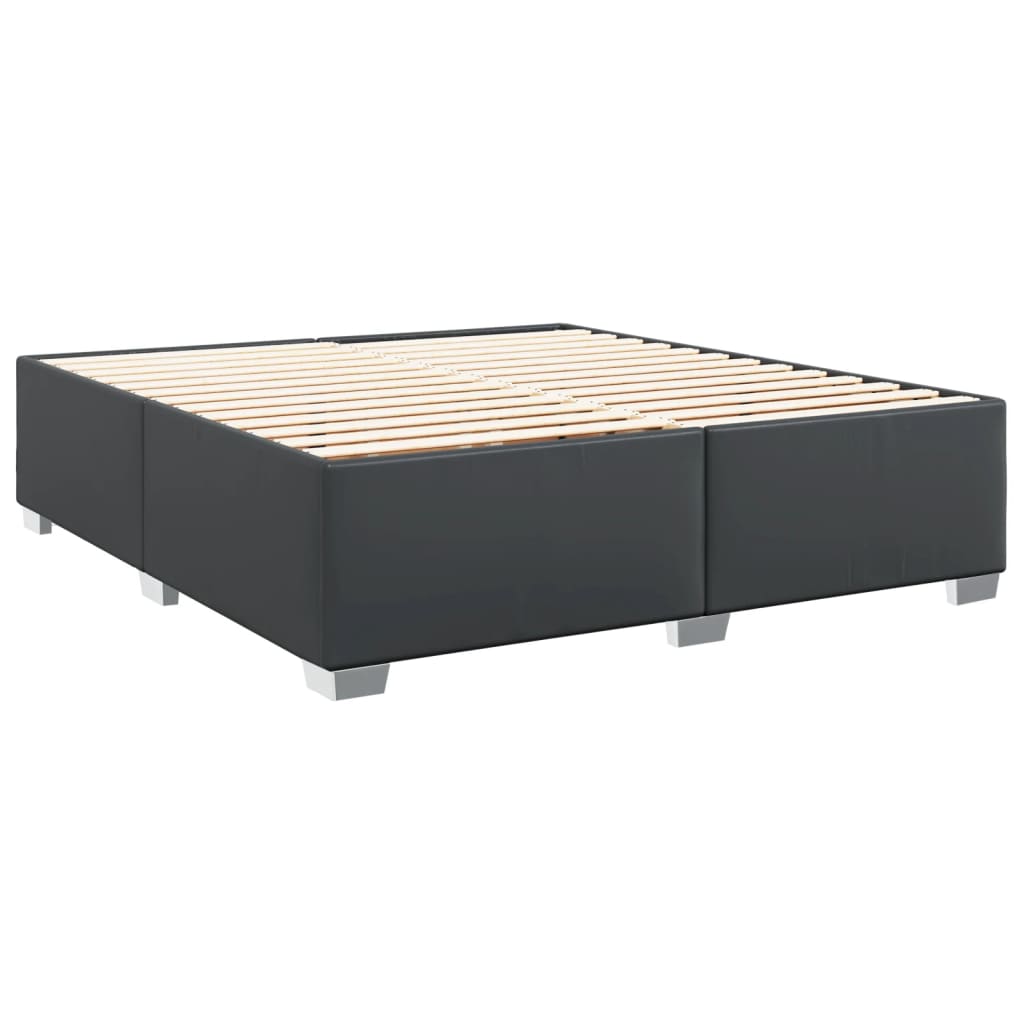 Sommier à lattes de lit avec matelas Noir 200x200 cm Similicuir - XIOS