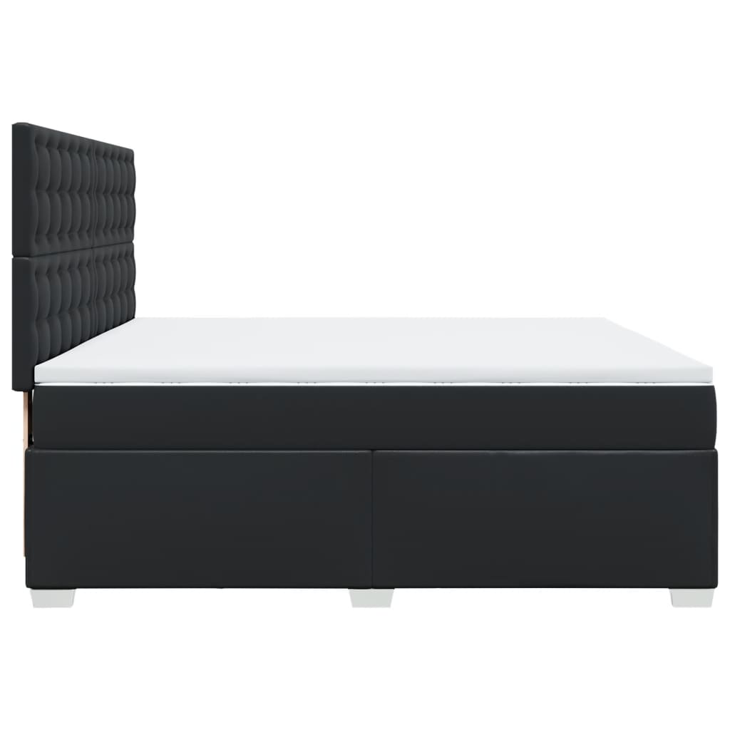 Sommier à lattes de lit avec matelas Noir 200x200 cm Similicuir - XIOS