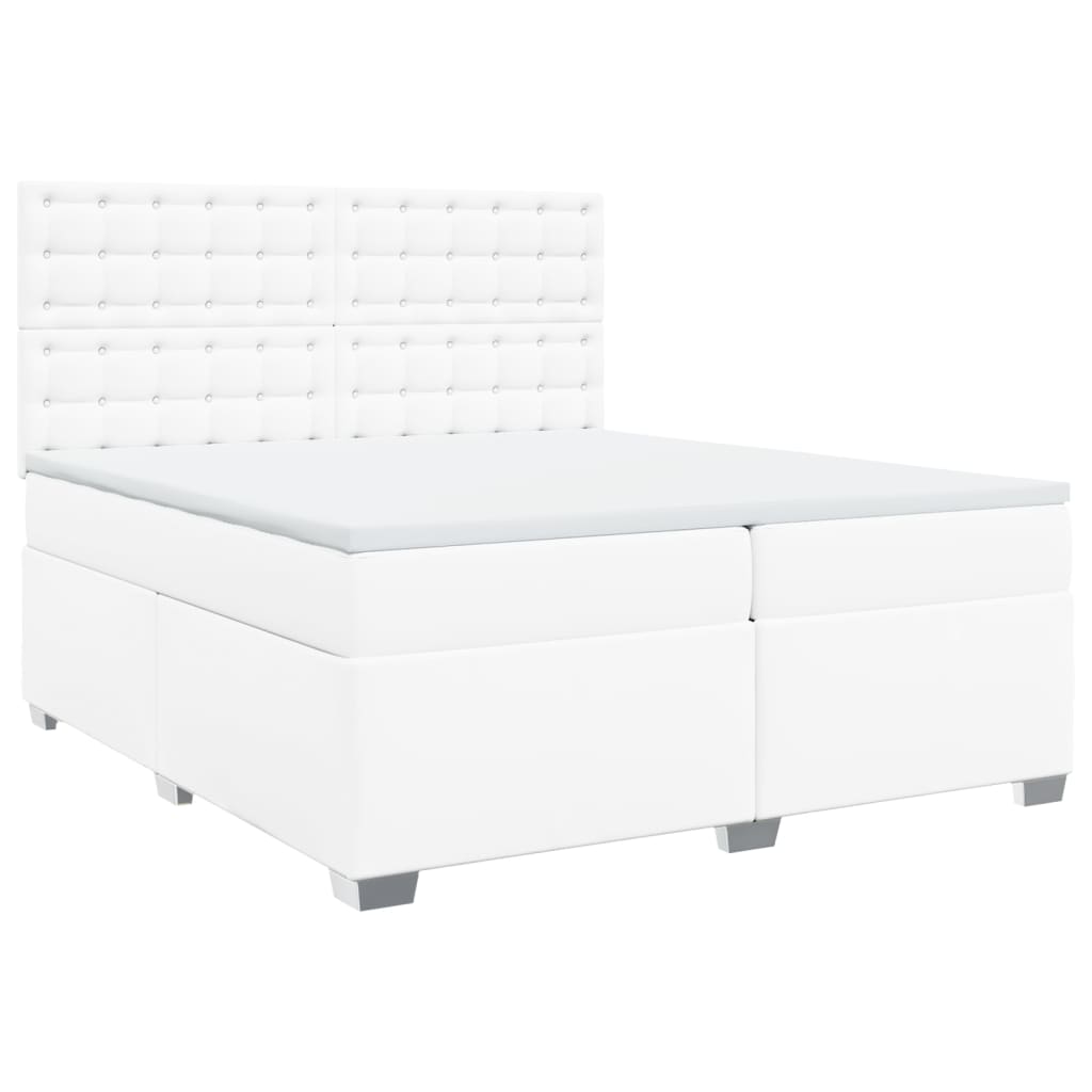Sommier à lattes de lit avec matelas Blanc 200x200cm Similicuir - XIOS