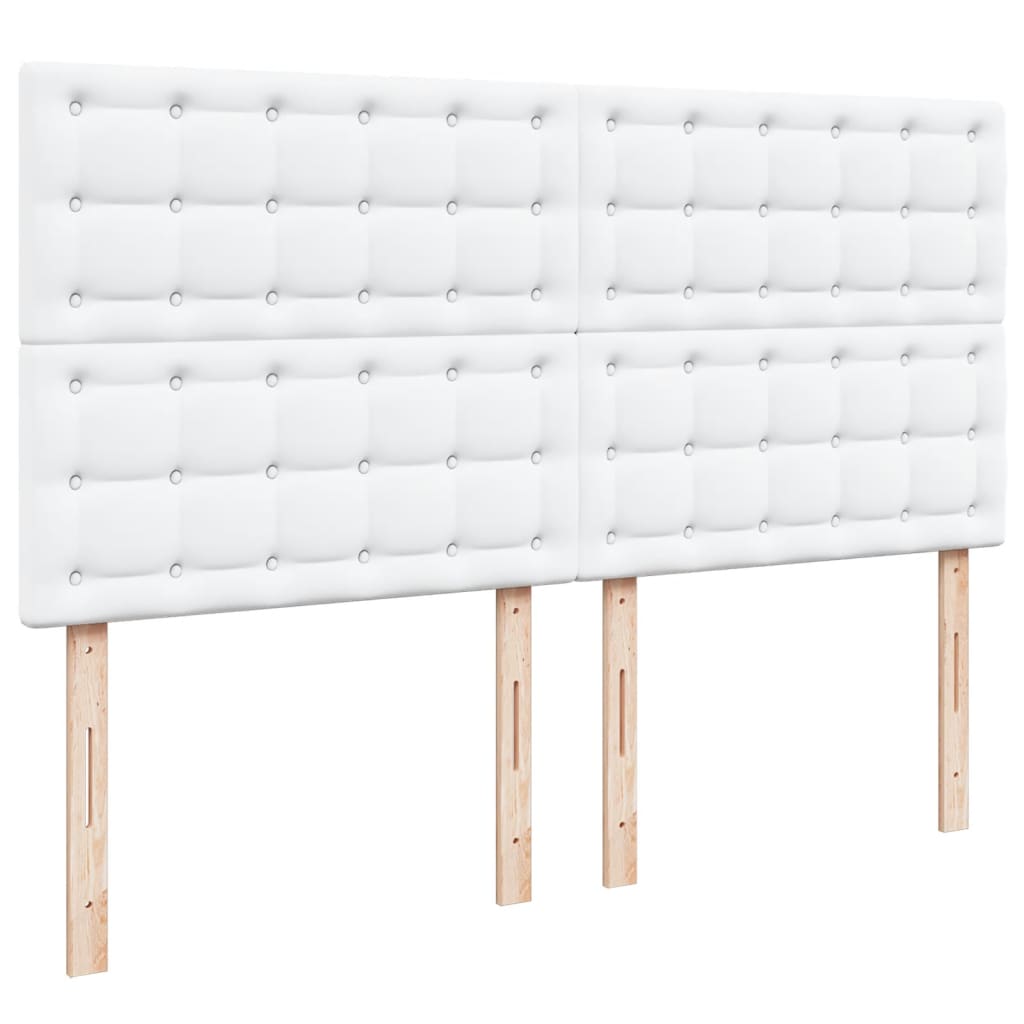 Sommier à lattes de lit avec matelas Blanc 200x200cm Similicuir - XIOS