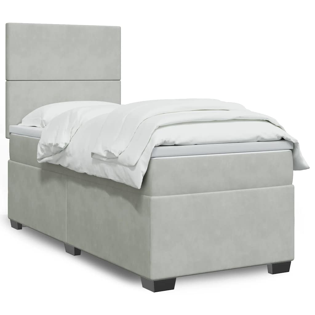 Sommier à lattes de lit et matelas Gris clair 80x200 cm Velours - XIOS