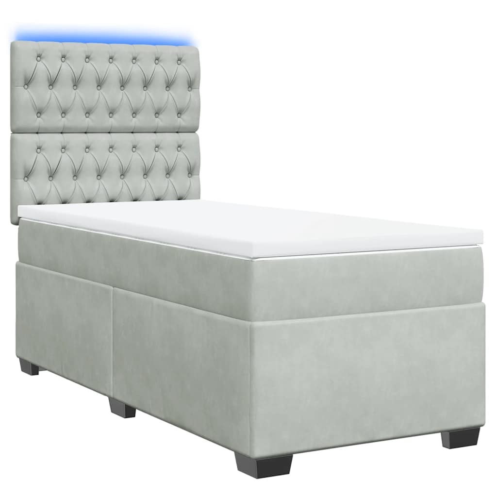 Sommier à lattes de lit et matelas Gris clair 80x200 cm Velours - XIOS
