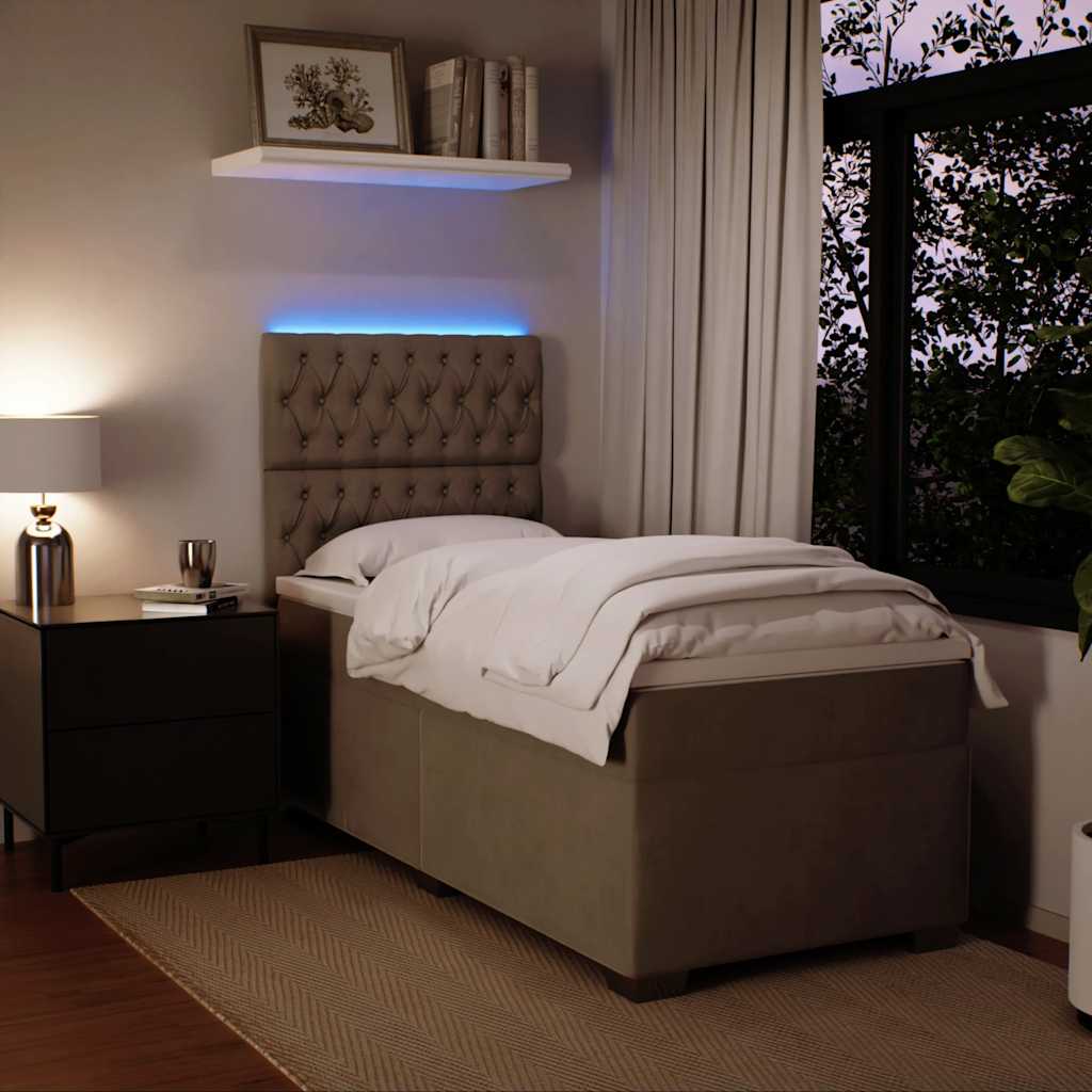 Sommier à lattes de lit et matelas Gris clair 80x200 cm Velours - XIOS