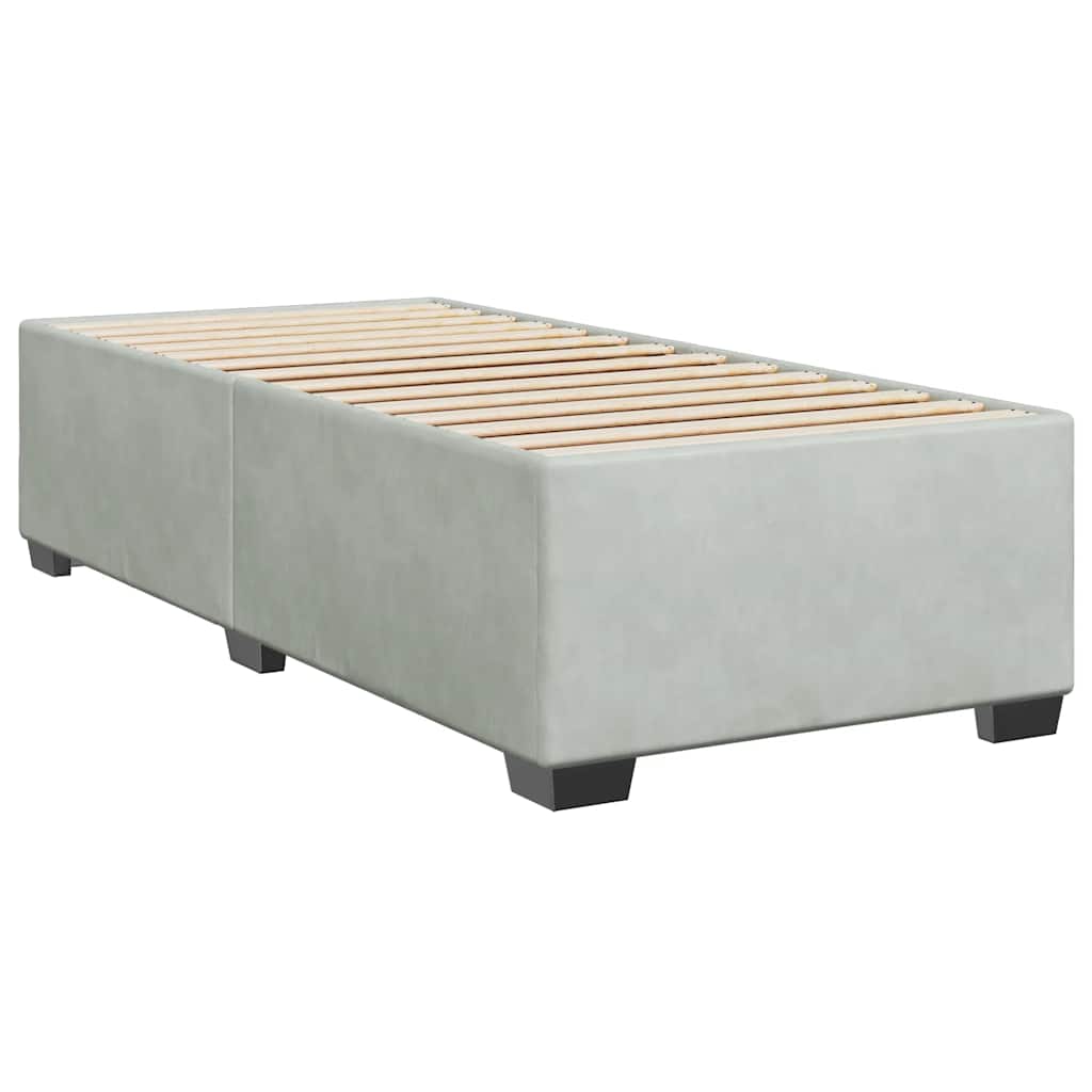 Sommier à lattes de lit et matelas Gris clair 80x200 cm Velours - XIOS