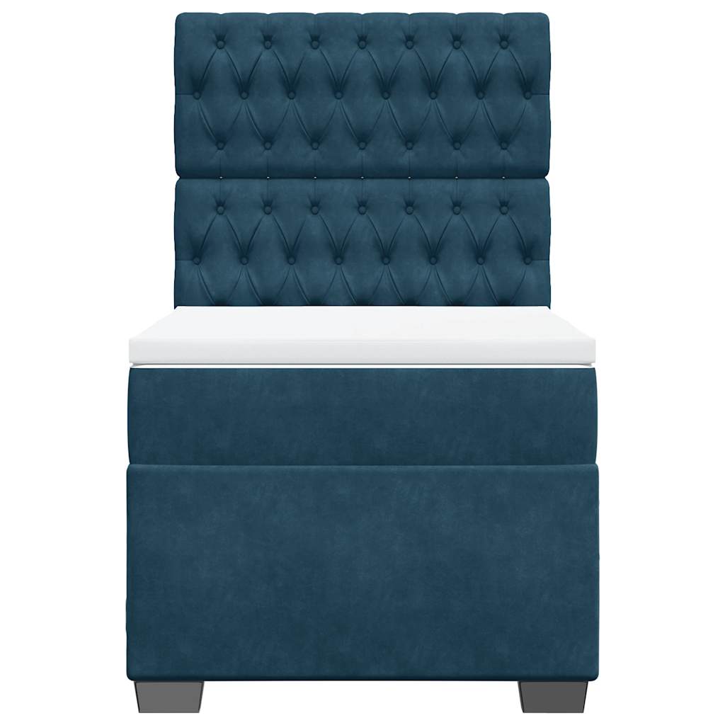 Sommier à lattes de lit avec matelas bleu 80x200 cm velours - XIOS