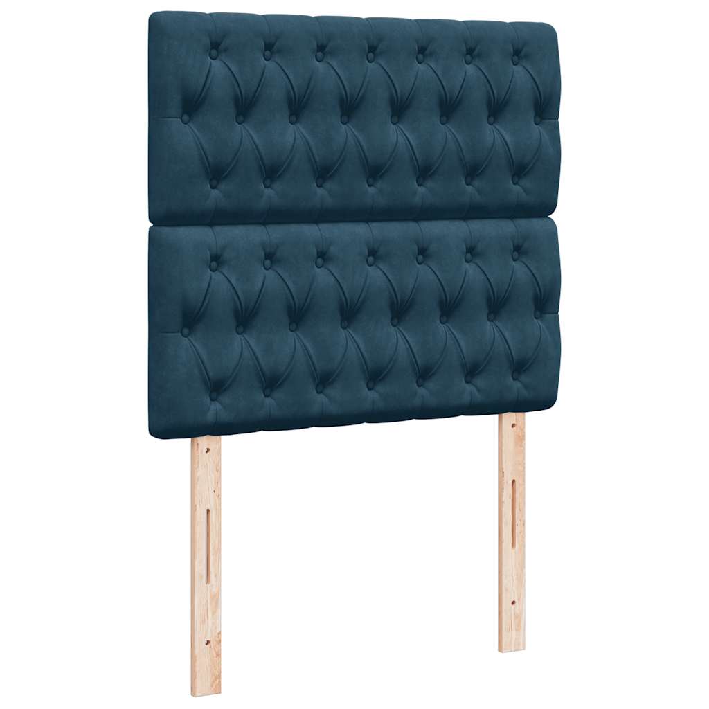 Sommier à lattes de lit avec matelas bleu 80x200 cm velours - XIOS