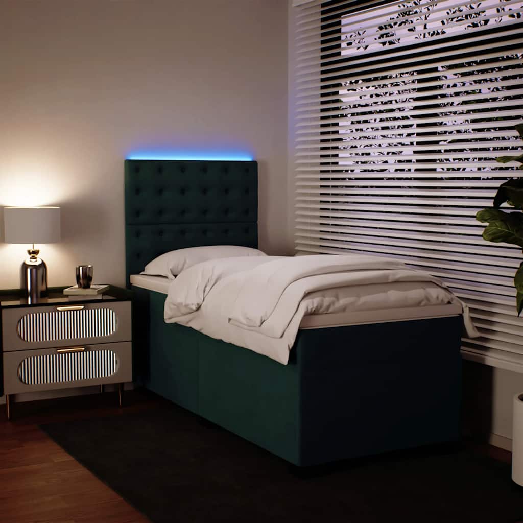 Sommier à lattes de lit et matelas Vert foncé 80x200 cm Velours - XIOS