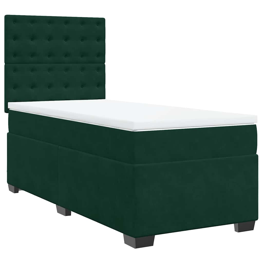 Sommier à lattes de lit et matelas Vert foncé 80x200 cm Velours - XIOS
