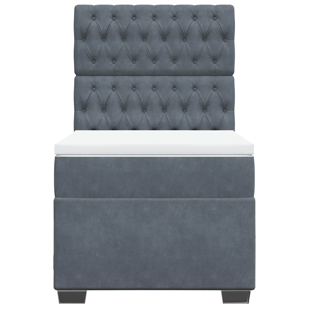 Sommier à lattes de lit et matelas Gris foncé 90x190 cm Velours - XIOS