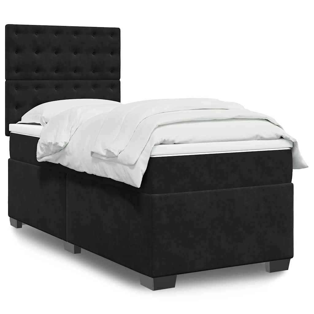 Sommier à lattes de lit avec matelas Noir 90x190 cm Velours - XIOS