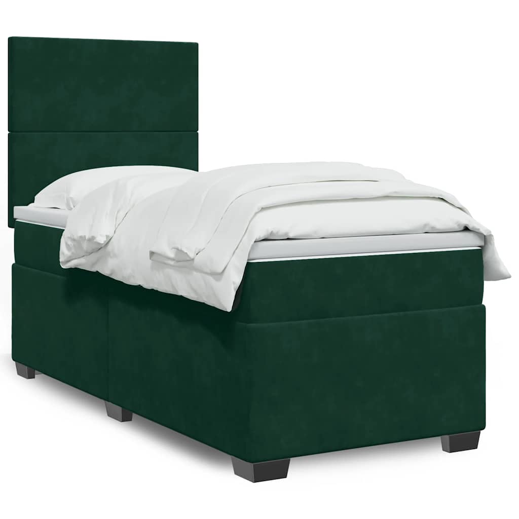 Sommier à lattes de lit avec matelas Vert foncé 90x200 cm - XIOS