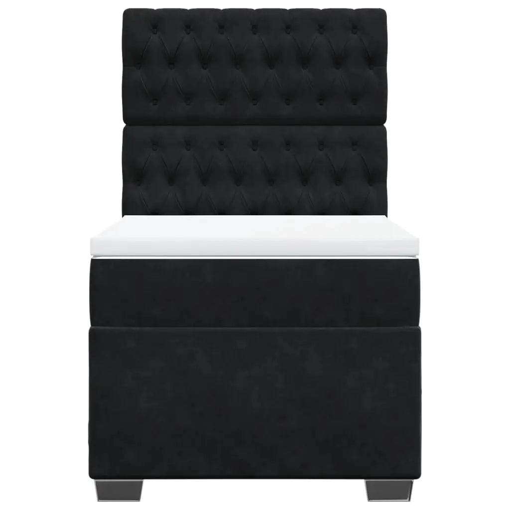 Sommier à lattes de lit avec matelas Noir 90x200 cm Velours - XIOS