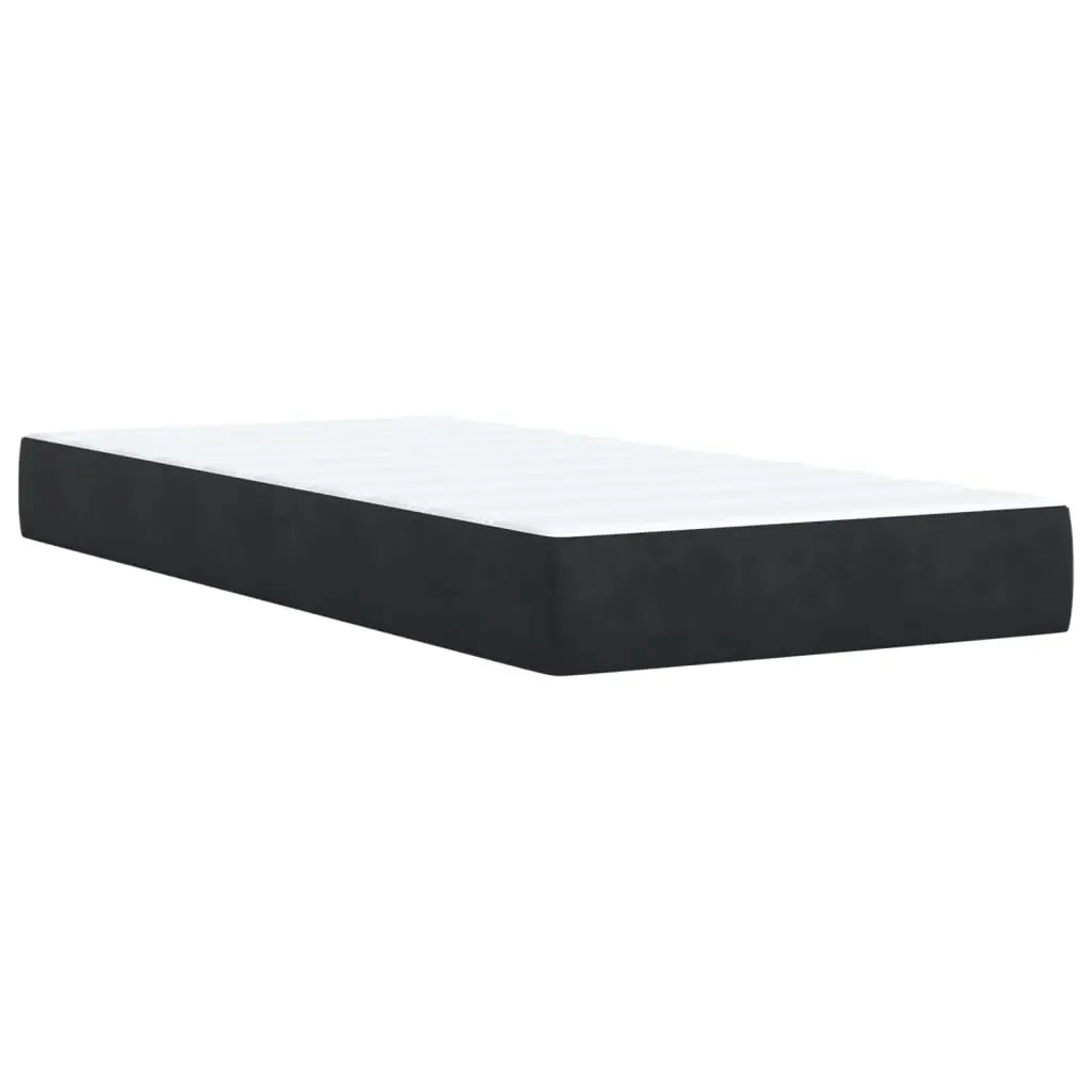 Sommier à lattes de lit avec matelas Noir 90x200 cm Velours - XIOS