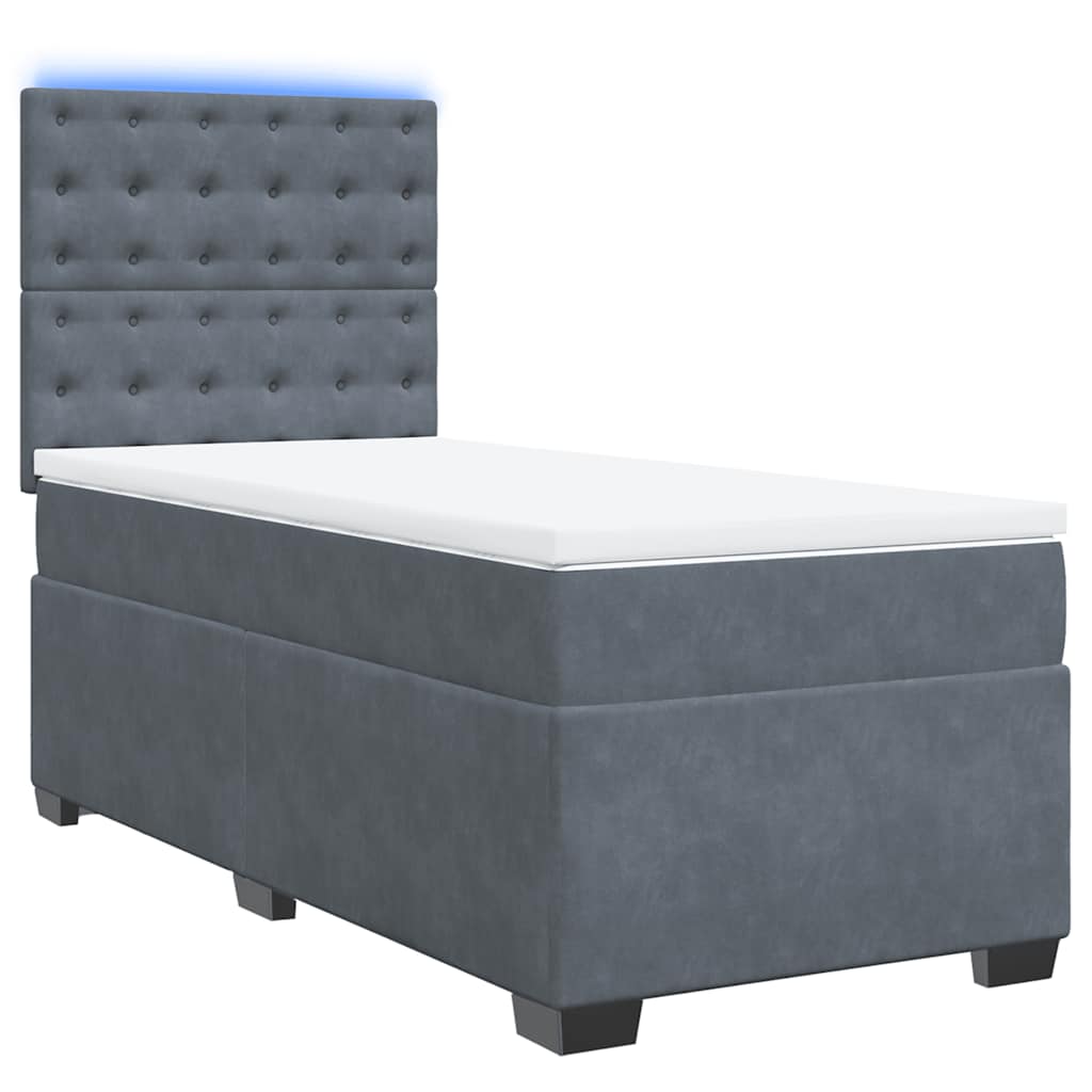Sommier à lattes de lit et matelas Gris foncé 90x200 cm Velours - XIOS