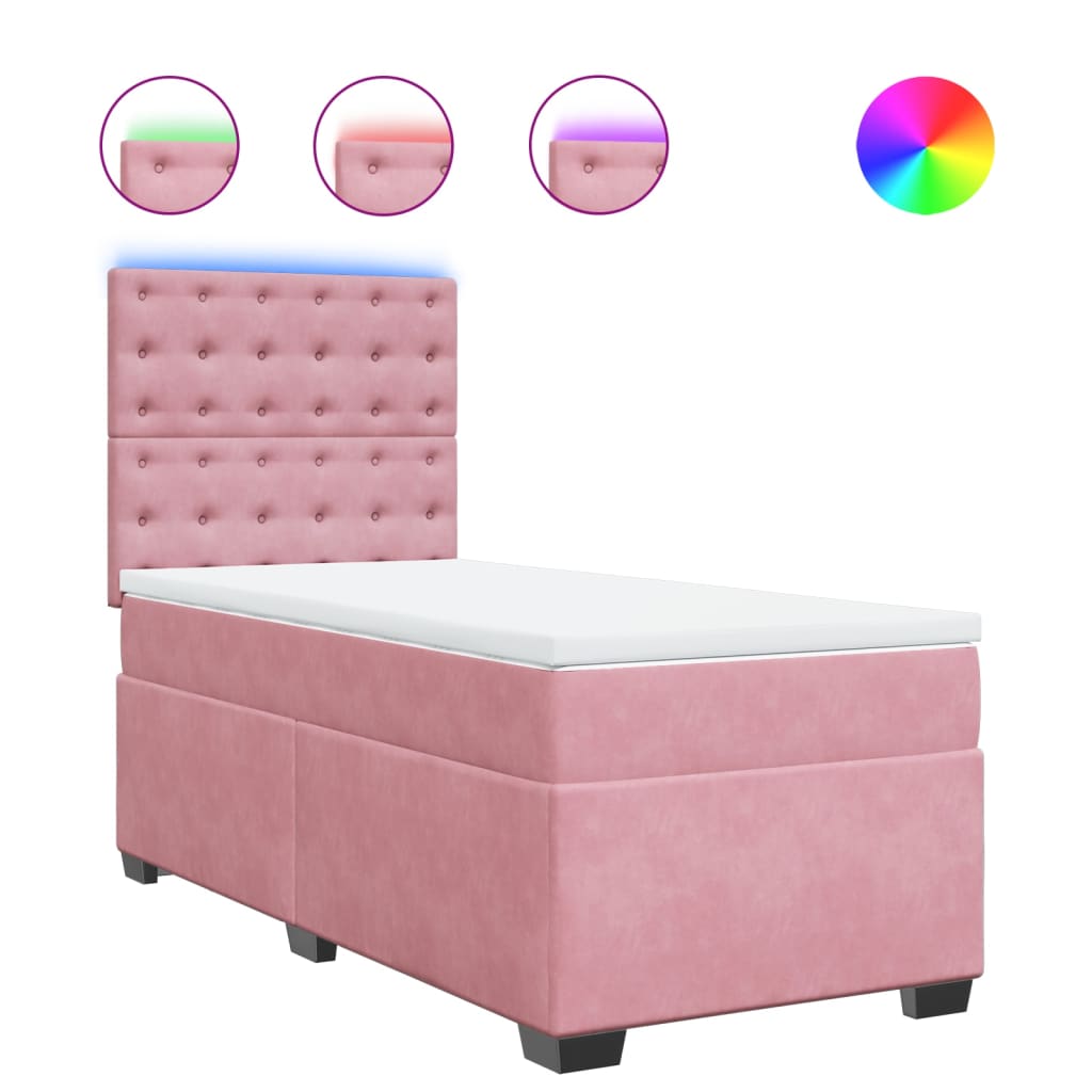 Sommier à lattes de lit avec matelas Rose 90x200 cm Velours - XIOS