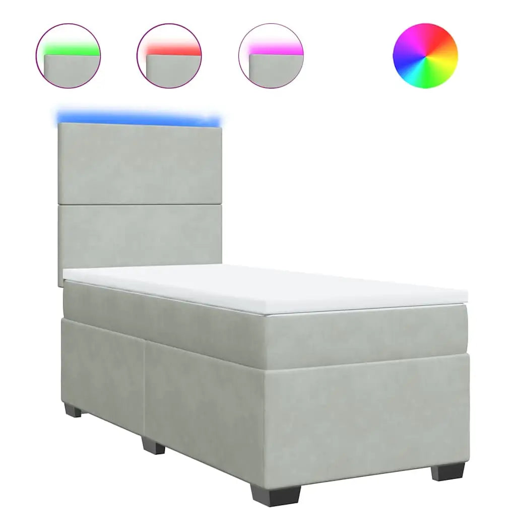 Sommier à lattes de lit et matelas Gris clair 100x200cm Velours - XIOS