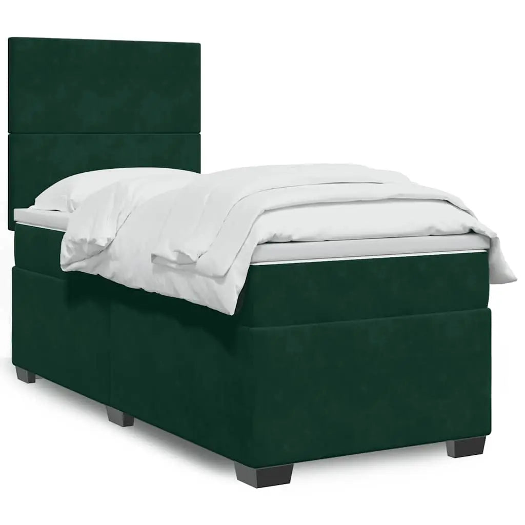 Sommier à lattes de lit avec matelas Vert foncé 100x200 cm - XIOS