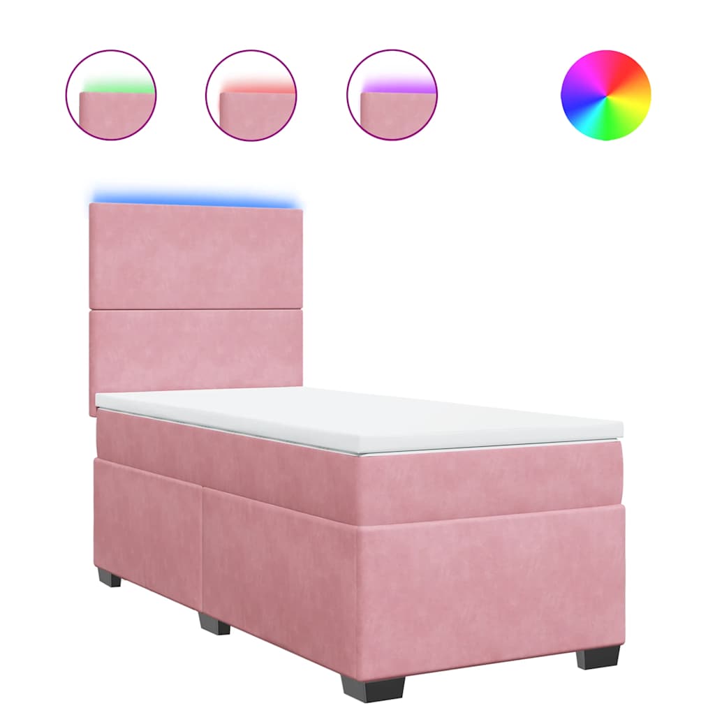Sommier à lattes de lit avec matelas Rose 100x200 cm Velours - XIOS