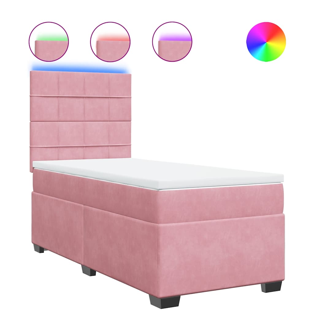 Sommier à lattes de lit avec matelas Rose 100x200 cm Velours - XIOS