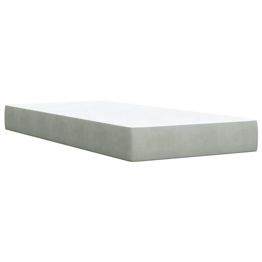 Sommier à lattes de lit et matelas Gris clair 100x200cm Velours - XIOS