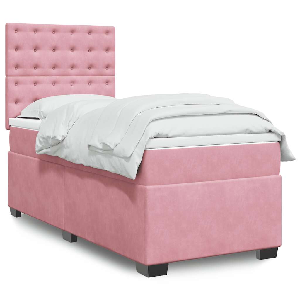 Sommier à lattes de lit avec matelas Rose 100x200 cm Velours - XIOS