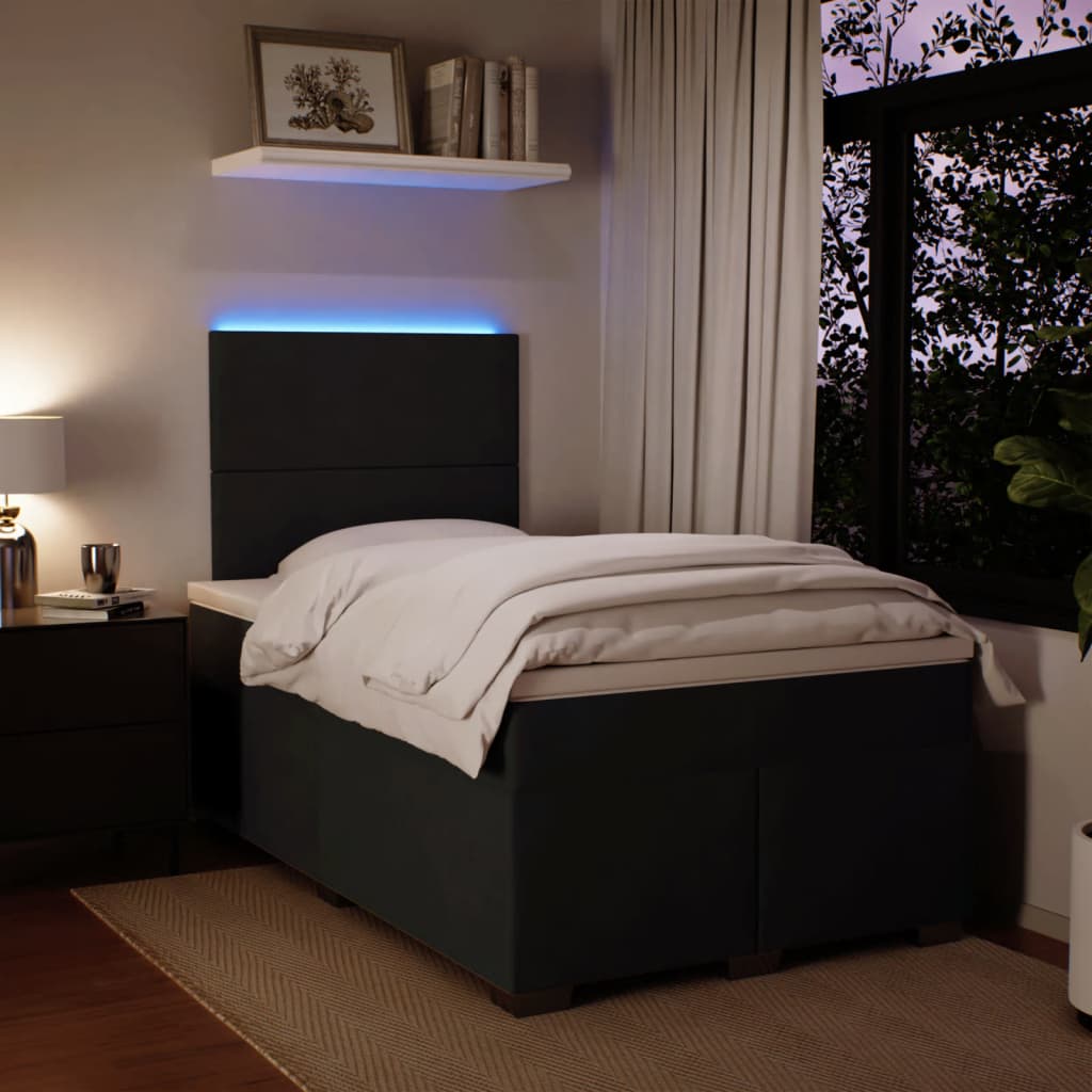 Sommier à lattes de lit avec matelas noir 120x190 cm velours - XIOS