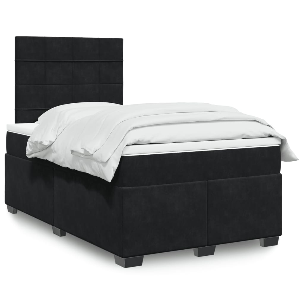 Sommier à lattes de lit avec matelas noir 120x190 cm velours - XIOS
