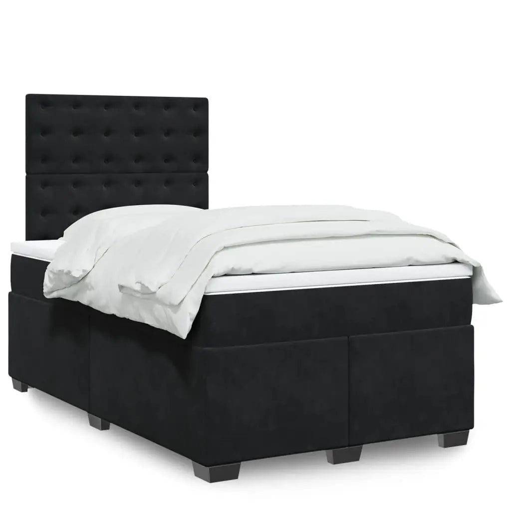 Sommier à lattes de lit avec matelas noir 120x190 cm velours - XIOS
