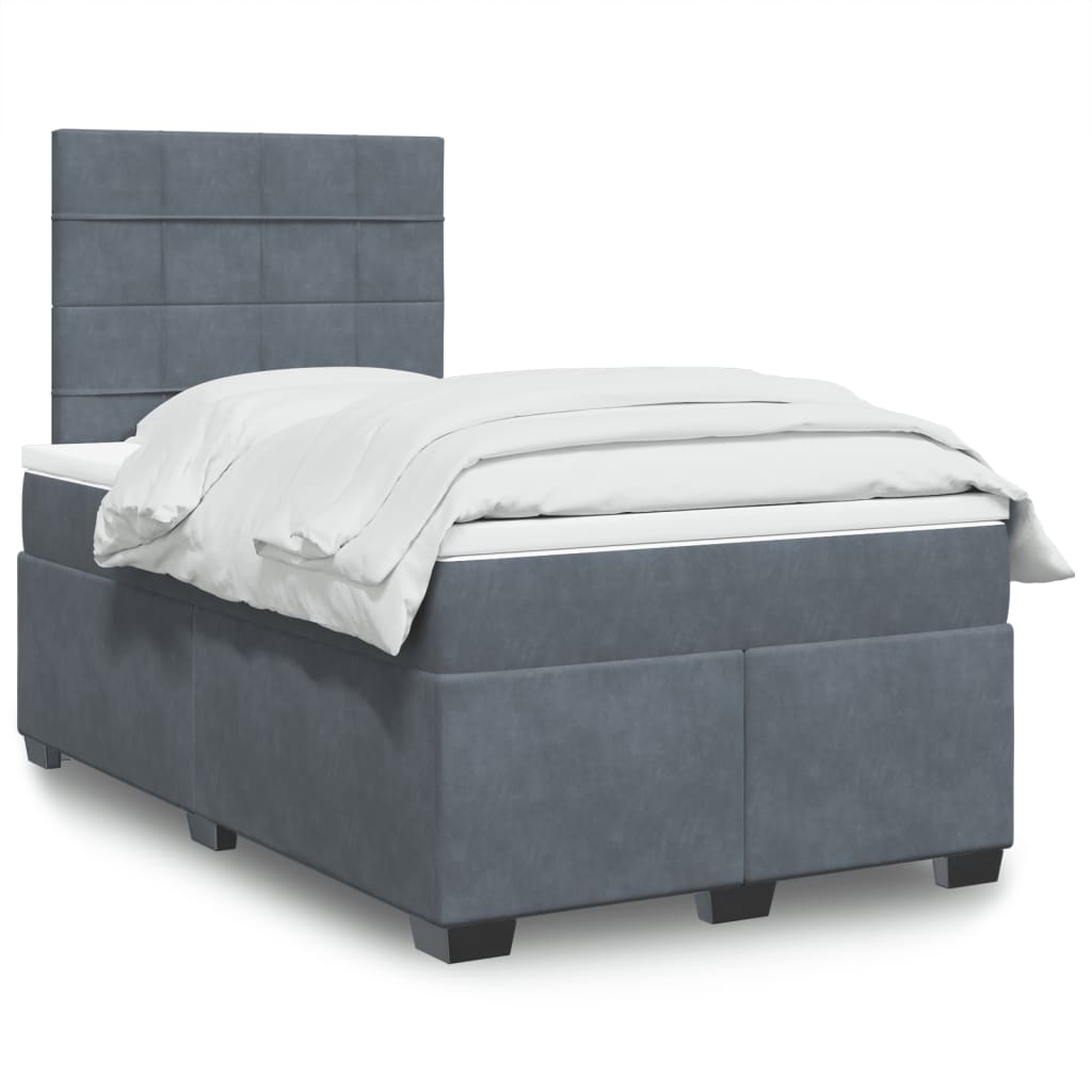 Sommier à lattes de lit et matelas Gris foncé 120x200cm Velours - XIOS