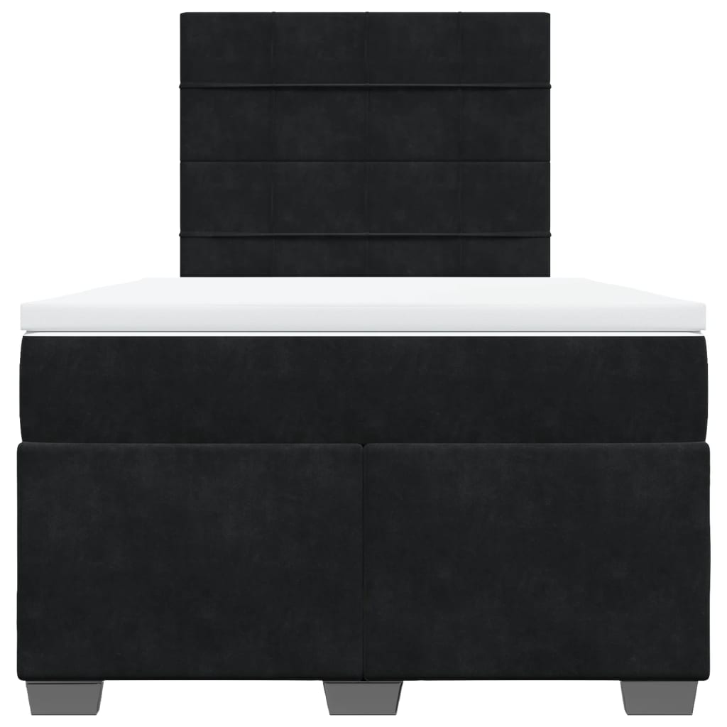 Sommier à lattes de lit avec matelas Noir 120x200 cm Velours - XIOS