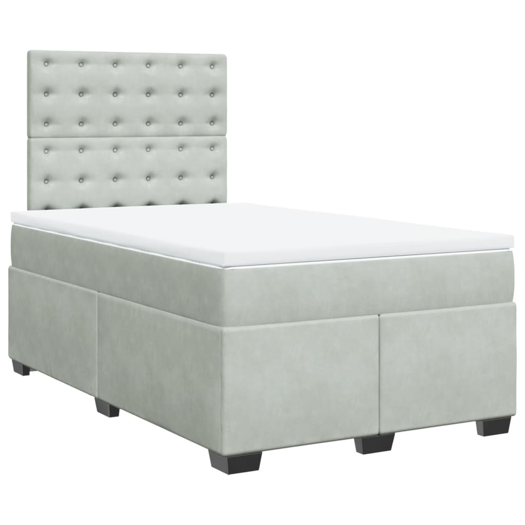Sommier à lattes de lit et matelas Gris clair 120x200cm Velours - XIOS